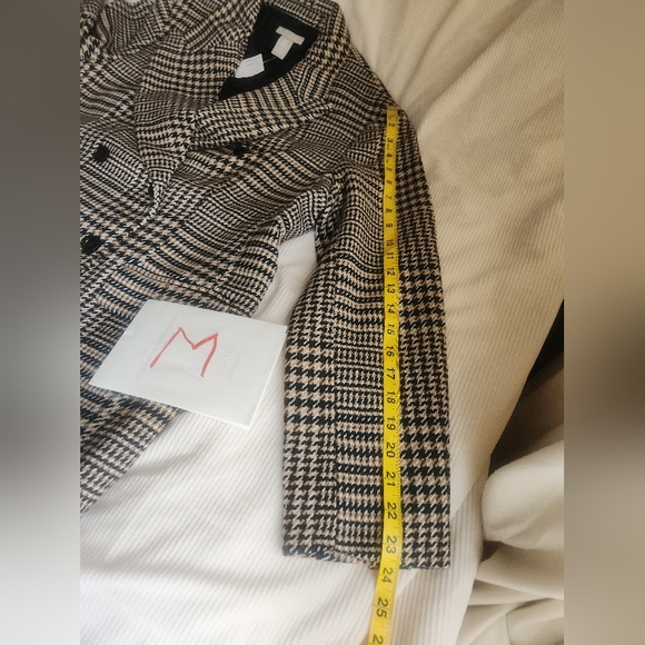 H&M Oversized Double-Breasted Plaid Blazer. Beige/black/white, Checked BNWT - Picture 12 of 16